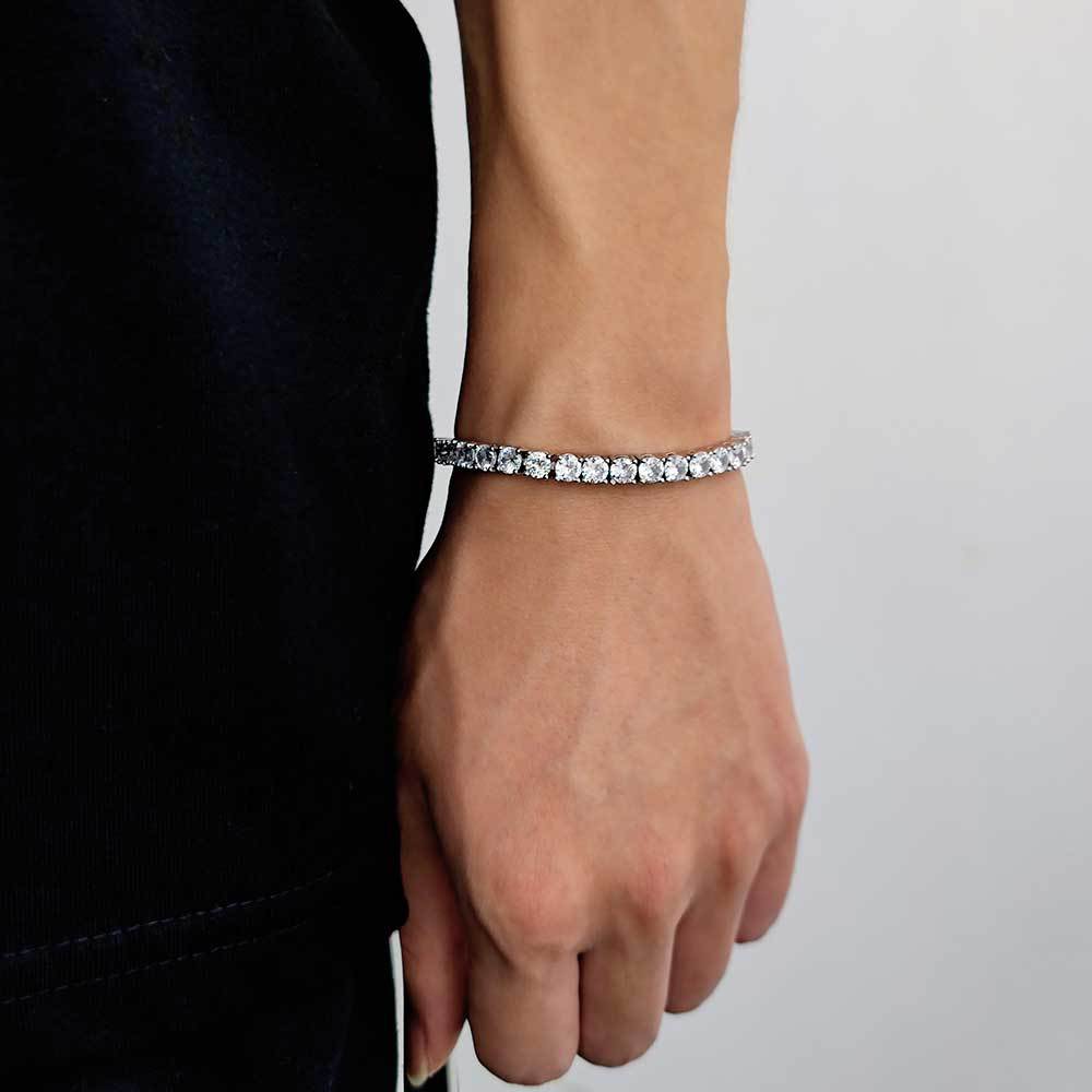 Wholesale Trendy Tennis Chain Zirconia Bracelet Hip Hop Copper Plated Men's Bracelet Jewelry Fashion Accessories